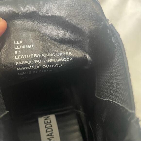 Steve Madden LEII WEDGE SNEAKER black pull on ankle size 8.5 - Picture 10 of 10